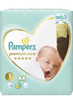 Підгузки Pampers Premium Care Розмір 1 (2-5 кг), 78 шт